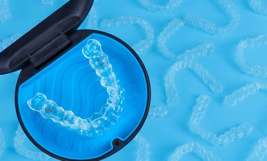 Invisalign clear aligners close-up